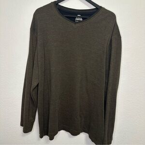 Men’s Faded Glory Dark Green Long Sleeve Shirt 2XL — Comfortable & Casual